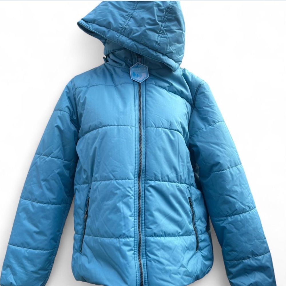 Whales Tail Kids Large Blue Puffer Jacket